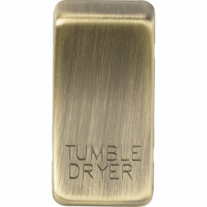 Knightsbridge Antique Brass Switch cover marked TUMBLE DRYER