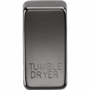 Knightsbridge Black Nickel Switch cover marked TUMBLE DRYER