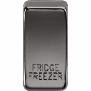 Knightsbridge Black Nickel Switch cover marked FRIDGE FREEZER