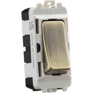 Knightsbridge Antique Brass 20AX 2 way retractive SP module (marked PRESS)