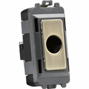 Knightsbridge Antique Brass Flex outlet module (up to 10mm)