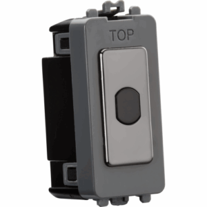 Knightsbridge Black Nickel 1G 1-way 10-200W (10-100W LED) trailing edge dimmer (Press Type)