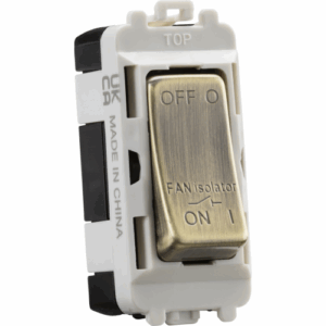 Knightsbridge Antique Brass 10A Fan Isolator Module