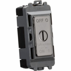 Knightsbridge Black Nickel 10A Fan Isolator Key Switch Module