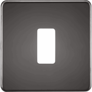 Knightsbridge Black Nickel Screwless 1G grid faceplate
