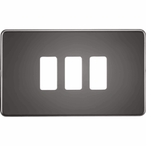 Knightsbridge Black Nickel Screwless 3G grid faceplate