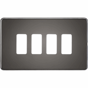 Knightsbridge Black Nickel Screwless 4G grid faceplate