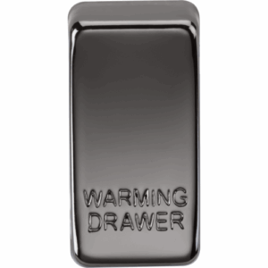 Knightsbridge Black Nickel Switch cover marked WARMING DRAWER