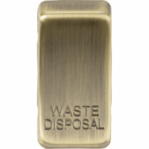 Knightsbridge Antique Brass Switch cover marked WASTE DISPOSAL