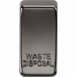 Knightsbridge Black Nickel Switch cover marked WASTE DISPOSAL