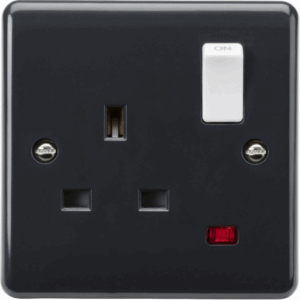 Knightsbridge Anthracite 13A 1G DP Switched Socket with Neon [Part M compliant]