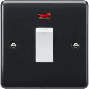 Knightsbridge Anthracite 45A DP switch with Neon (1G Size) [Part M Compliant]