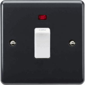 Knightsbridge Anthracite 20A 1G DP Switch with Neon [Part M Compliant]