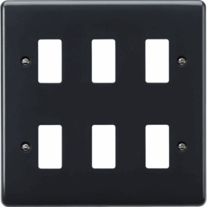 Knightsbridge Anthracite 6G Grid Faceplate [Part M Compliant]
