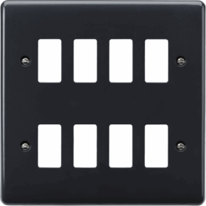 Knightsbridge Anthracite 8G Grid Faceplate [Part M Compliant]