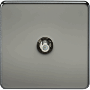 Knightsbridge Black Nickel SAT TV Outlet (Non-Isolated)