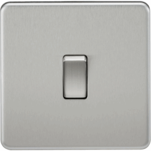 Knightsbridge Screwless Brushed Chrome 10AX 1G DP Switch