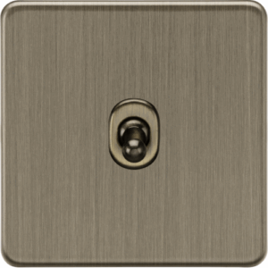 Knightsbridge Screwless Antique Brass 10AX 1G Intermediate Toggle Switch