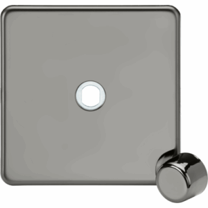 Knightsbridge Black Nickel 1G Dimmer Plate with Matching Metal Dimmer Cap