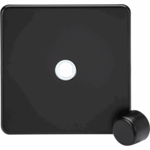 Knightsbridge Matt Black 1G Dimmer Plate with Matching Metal Dimmer Cap -