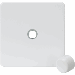 Knightsbridge Matt White 1G Dimmer Plate with Matching Metal Dimmer Cap -