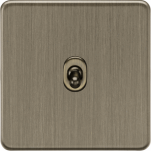 Knightsbridge Screwless Antique Brass 10AX 1G 2-way Toggle Switch