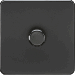 Knightsbridge Matt Black 1G 2-way 10-200W (5-150W LED) Intelligent dimmer