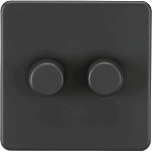 Knightsbridge Anthracite 2G 2-way 10-200W (5-150W LED) Intelligent dimmer