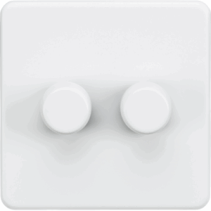 Knightsbridge Matt White 2G 2-way 10-200W (5-150W LED) Intelligent dimmer