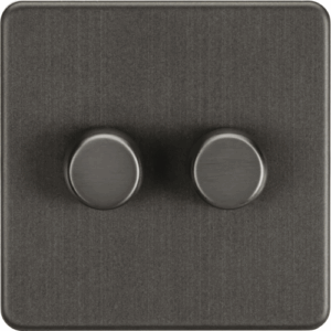 Knightsbridge Smoked Bronze 2G 2-way 10-200W (5-150W LED) Intelligent dimmer