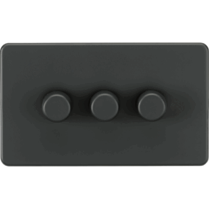 Knightsbridge Anthracite 3G 2-way 10-200W (5-150W LED) Intelligent dimmer