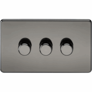Knightsbridge Black Nickel 3G 2-way 10-200W (5-150W LED) Intelligent dimmer