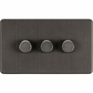 Knightsbridge Smoked Bronze 3G 2-way 10-200W (5-150W LED) Intelligent dimmer