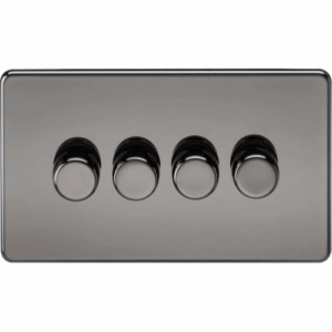 Knightsbridge Black Nickel 4G 2-way 10-200W (5-150W LED) Intelligent dimmer
