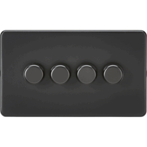 Knightsbridge Matt Black 4G 2-way 10-200W (5-150W LED) Intelligent dimmer