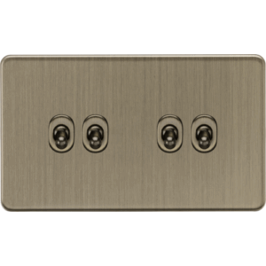 Knightsbridge Screwless Antique Brass 10AX 4G 2-way Toggle Switch