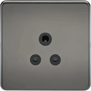 Knightsbridge Black Nickel 5A Unswitched Socket with Insert