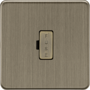 Knightsbridge Screwless Antique Brass 13A Fused Spur Unit