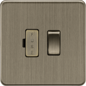 Knightsbridge Screwless Antique Brass 13A Switched Fused Spur Unit