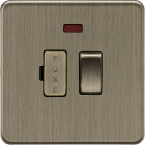 Knightsbridge Antique Brass 13A Switched Fused Spur with Neon