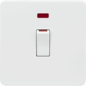Knightsbridge Matt White 45A DP Switch with Neon (1G size)
