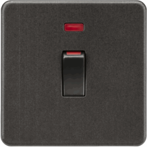 Knightsbridge Smoked Bronze 45A DP Switch with Neon (1G size)