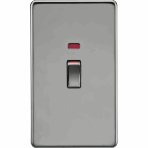 Knightsbridge Black Nickel 45A DP Switch with Neon (2G size)