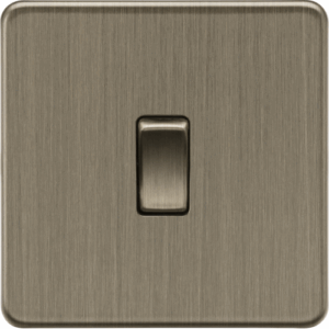 Knightsbridge Screwless Antique Brass 20A 1G DP Switch