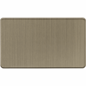 Knightsbridge Screwless Antique Brass 2G Blanking Plate