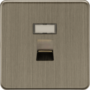 Knightsbridge Screwless Antique Brass UTP CAT6a RJ45 Network Outlet