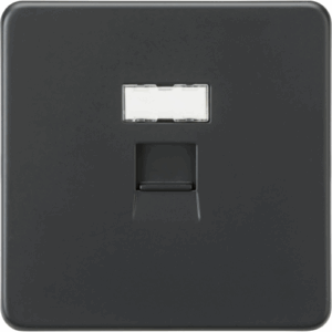 Knightsbridge Anthracite UTP CAT6a RJ45 Network Outlet