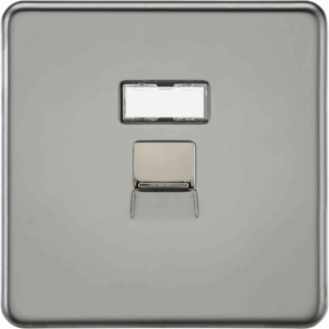 Knightsbridge Black Nickel UTP CAT6a RJ45 Network Outlet