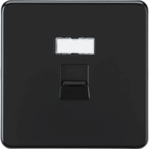 Knightsbridge Screwless Matt Black UTP CAT6a RJ45 Network Outlet