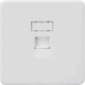 Knightsbridge Matt White UTP CAT6a RJ45 Network Outlet